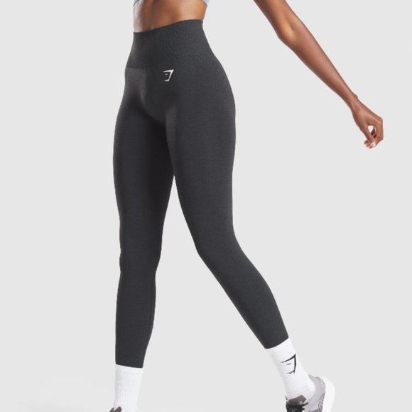 Gymshark Pants - GYMSHARK Vital Seamless Leggings in Black Marl